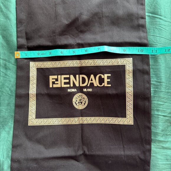 Fendace Dust Bag | Versace x Fendi Collaboration | Black with Gold Logo - Picture 3 of 4